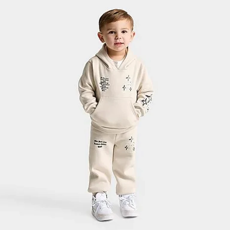 Sonneti Kids Toddler Supply & Demand Vito Pullover Hoodie and Jogger Pants Set in Ancient Scroll Beige Size: 2T