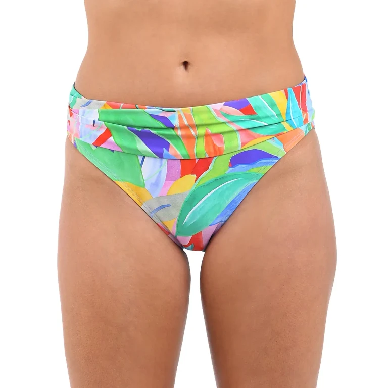 La Blanca Tropi Flage Shirred Band Hipster Bottom