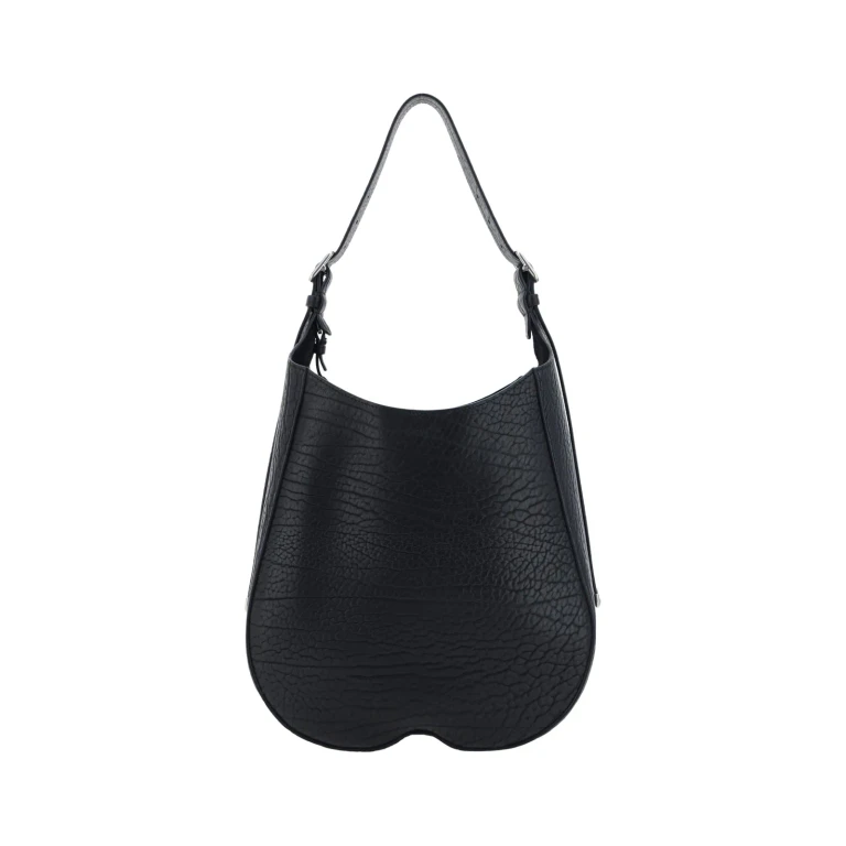 Borsa a spalla Burberry Chess media in pelle nera