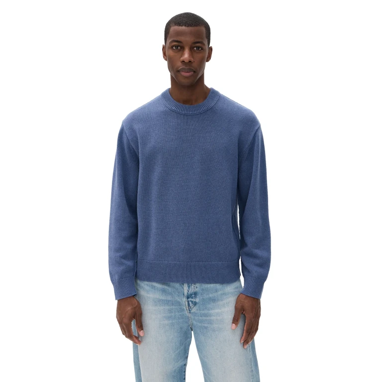 Alex Mill Gabriel Crew Neck Sweater In Cotton Linen Worn Denim XL