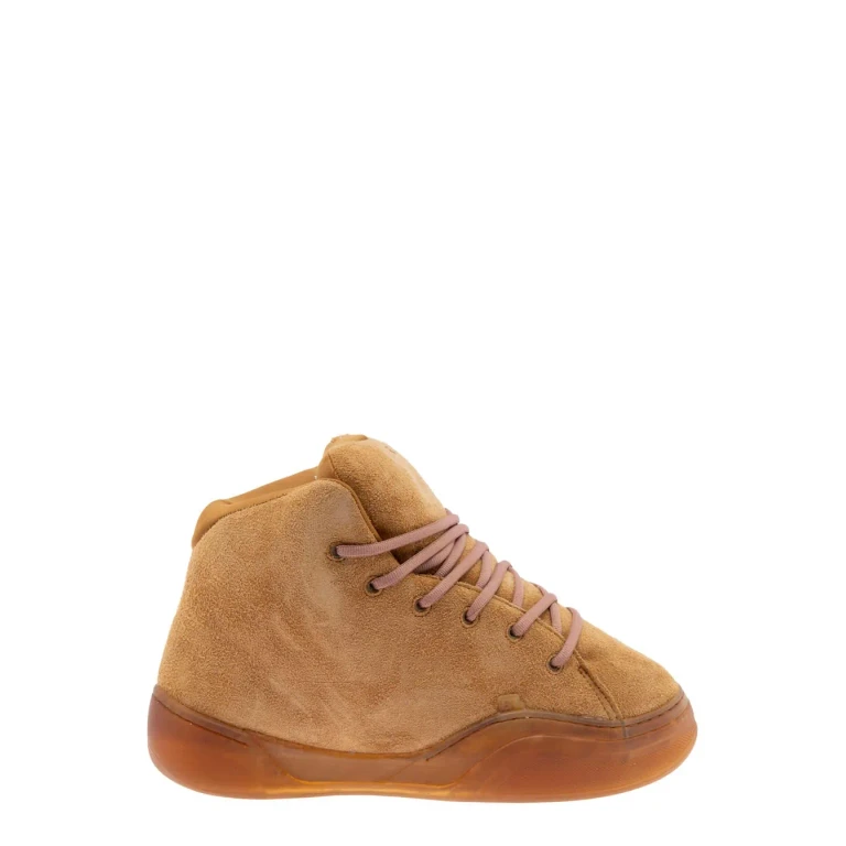 ERL mid Vamp Brown Sneaker With Logo Lettering On The Tongue In Suede Men