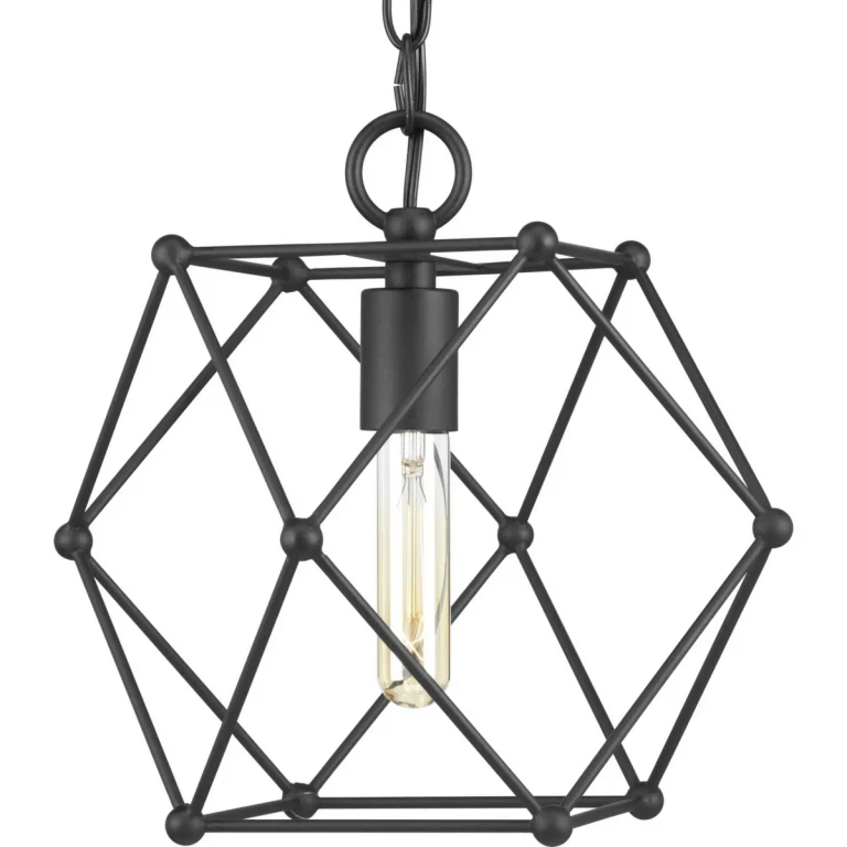 Black One Light Mini Pendant from the Spatial Collection