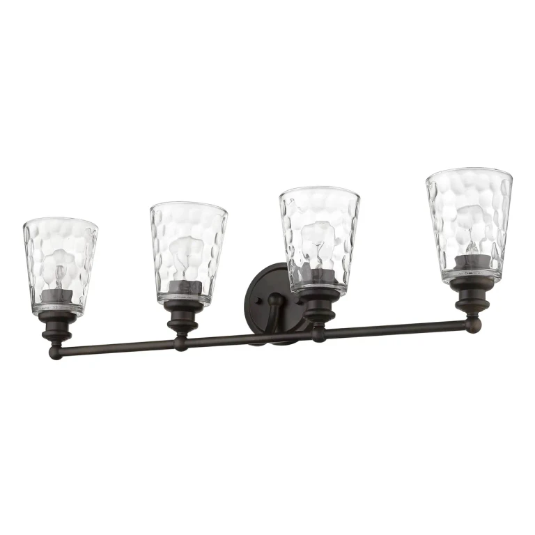 Oil-Rubbed Bronze Four Light Vanity from the Mae Collection