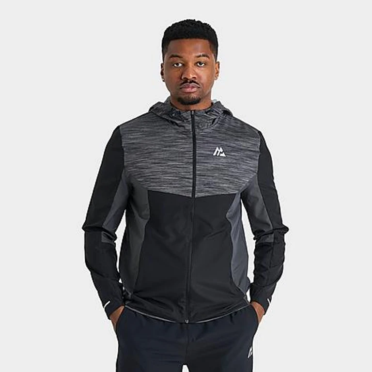 Montirex Men's Trail Windbreaker Jacket in Black/Asphalt/Cement Grey Size: Small