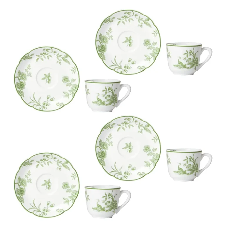Bernardaud Albertine Espresso Cup & Saucer, Set of 4