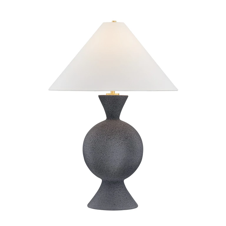 Aged Brass Ceramic Pale Midnight Table Lamp from the Zadeh Collection
