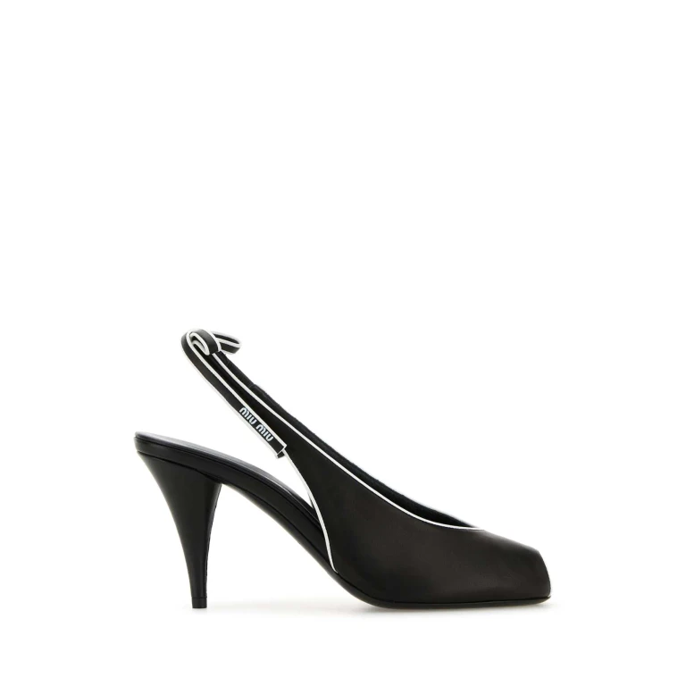 Miu Miu Black Nappa Leather Sandals