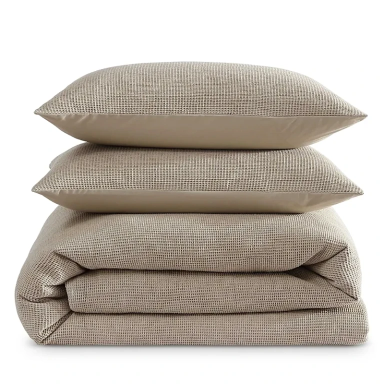 Calvin Klein Microwaffle Melange 3 Piece Comforter Set, Queen