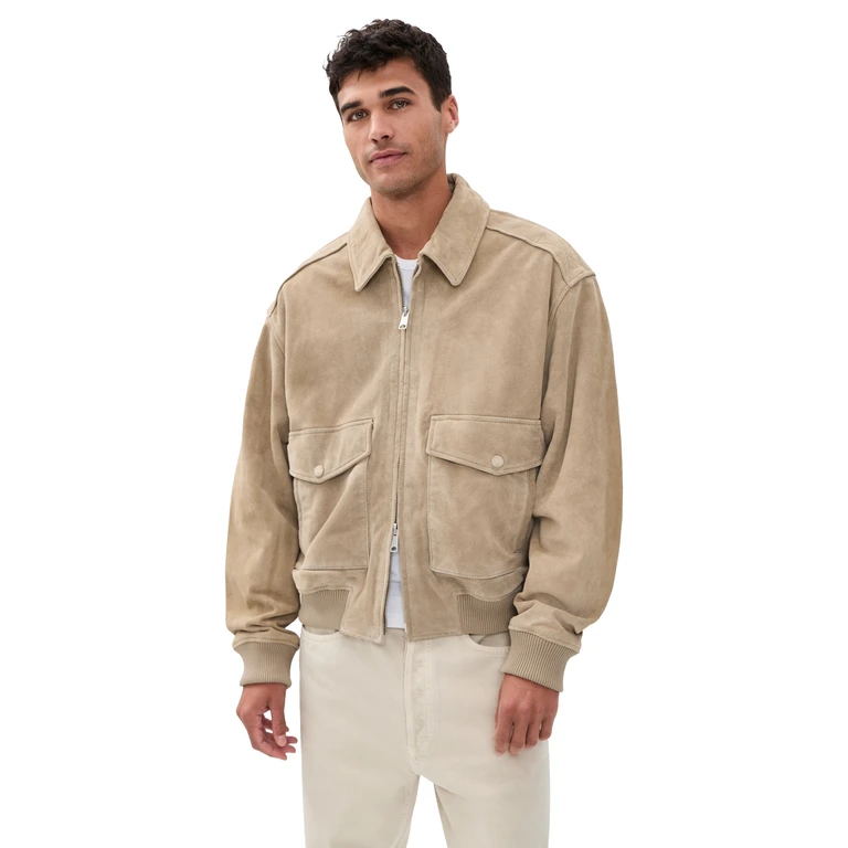 AGOLDE Emil Suede Bomber Jacket Arizona L
