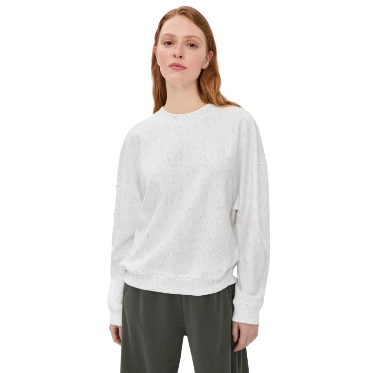 Tibi Spring Tweedy Sweatshirting Crew Neck Sweater White Multi XL