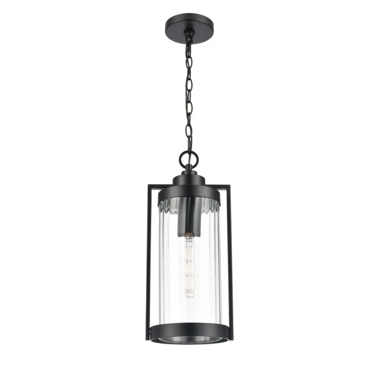Powder Coated Black Outdoor Hanging Lantern from the Braselton Collection