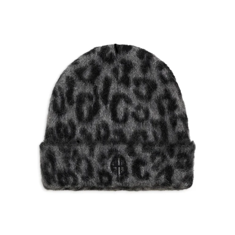 Anine Bing Elia Leopard Print Beanie