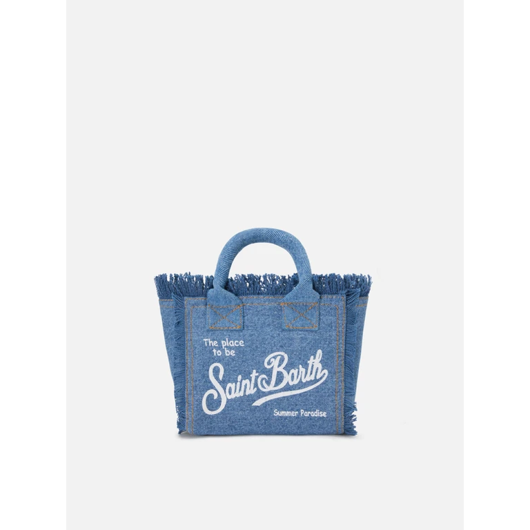 Mc2 Saint Barth Medium Wash Denim Vanity Mini Bag Blue - Unisex