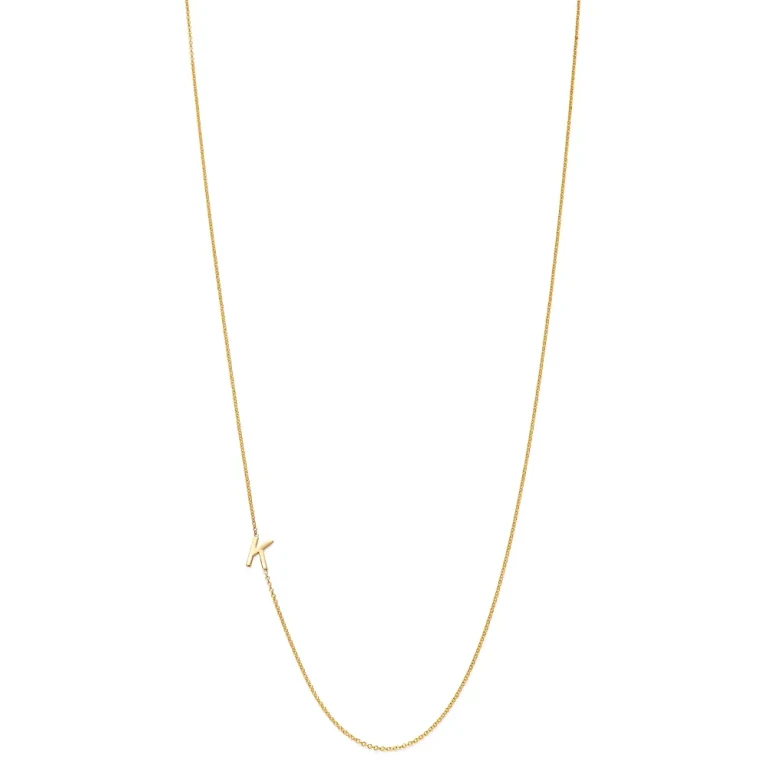 Zoe Lev 14K Yellow Gold Asymmetrical Initial Pendant Necklace, 18L