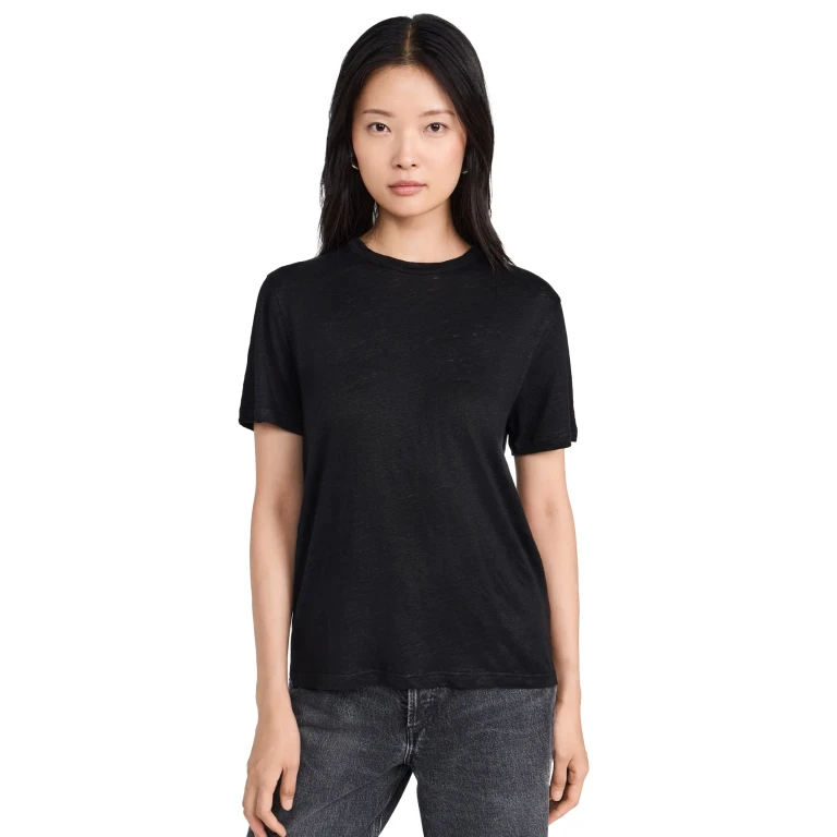 Sold Out NYC The Linen Perfect Tee in Black Black S