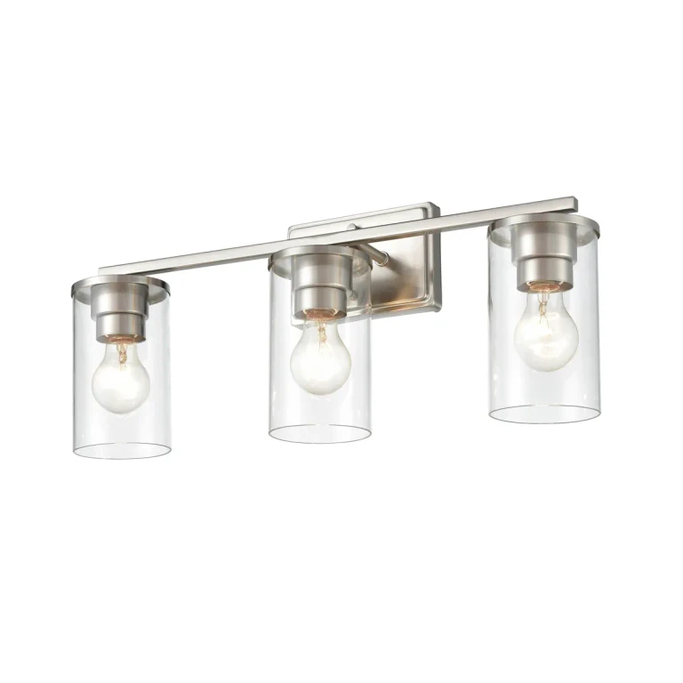 Brushed Nickel Three Light Vanity from the Verlana Collection