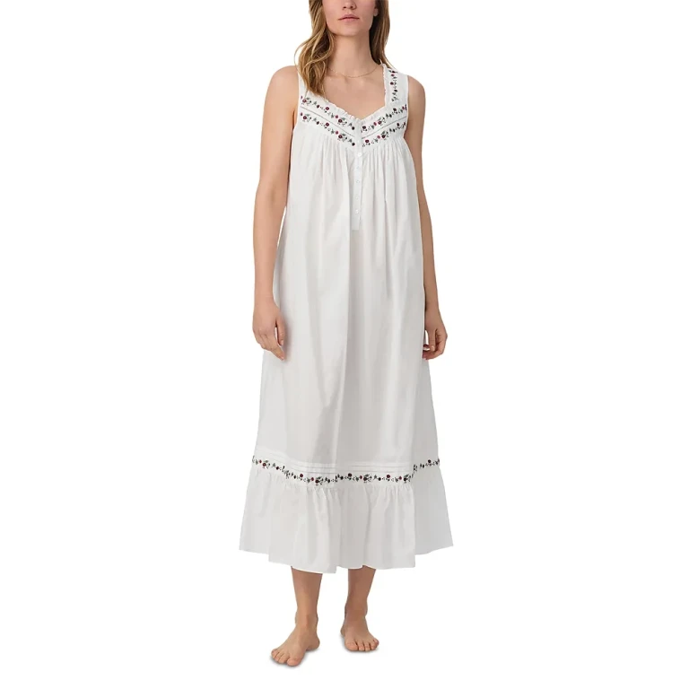 Eileen West The Eileen Cotton Lawn Sleeveless Ballet Nightgown