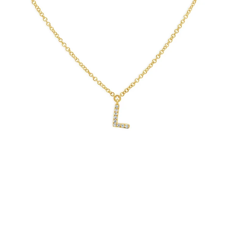 14K Yellow Gold Diamond Initial Pendant Necklace, 18 - Exclusive