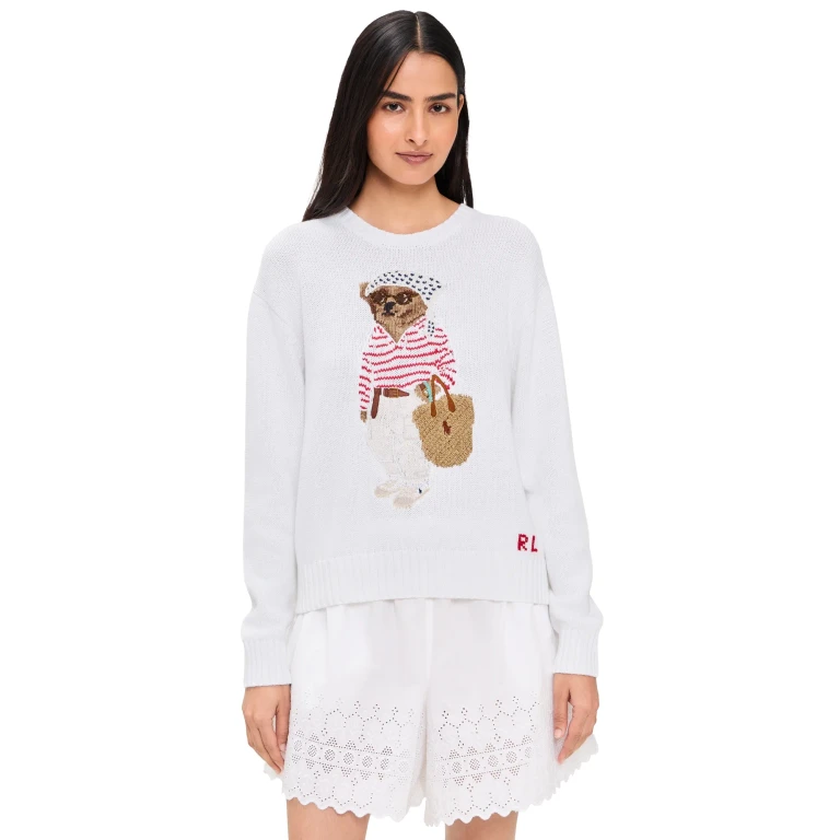 Polo Ralph Lauren Summer Bear Sweater White Multi L