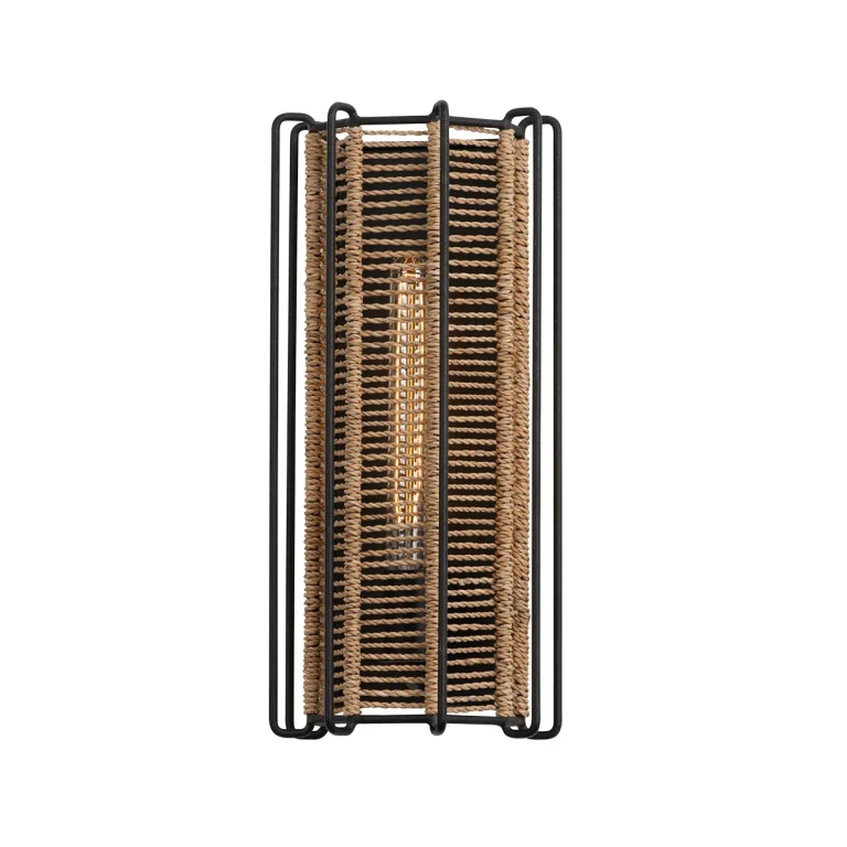 Textured Black One Light Wall Sconce from the Ramon Collection