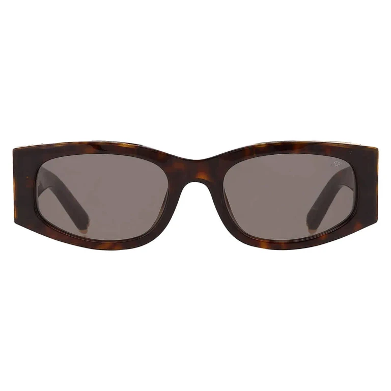 Philipp Plein Grey Oval Ladies Sunglasses SPP025S 0722 55