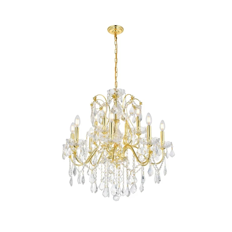 Gold 12 Light Chandelier from the St. Francis Collection