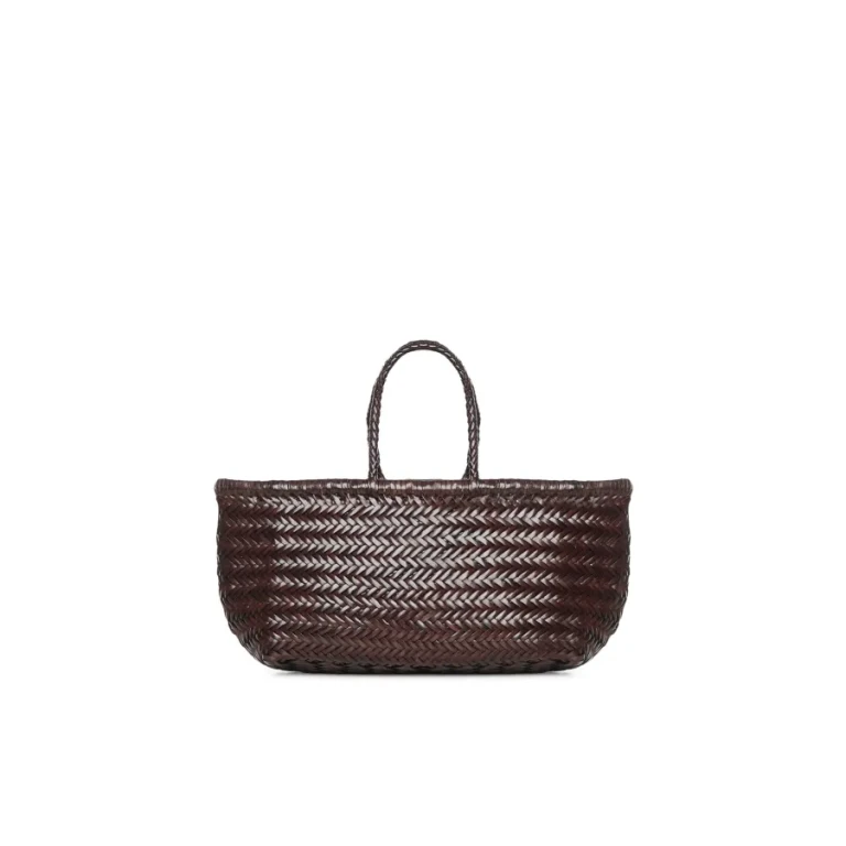 Dragon Diffusion bamboo Triple Jump Small Brown Handbag With Three Jump Design In Leather For Women