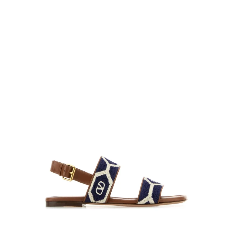 VALENTINO GARAVANI VLogo Signature raffia slide Sandals Female 39