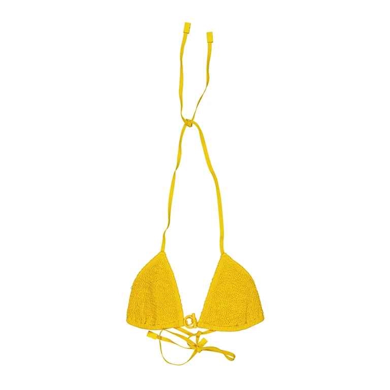 Womens Crinkled-Nylon-Bikini-Top