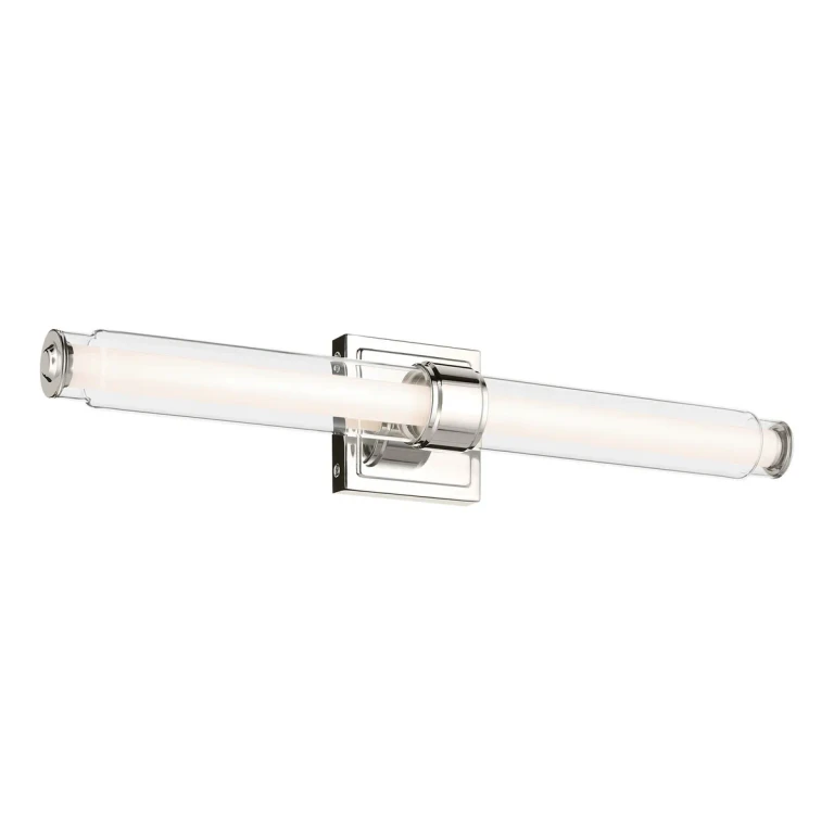 Polished Nickel LED Linear Bathroom Vanity Light from the Laurene Collection