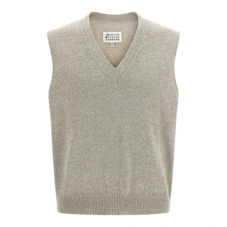 Maison Margiela Melange Grey Cotton Blend Vest