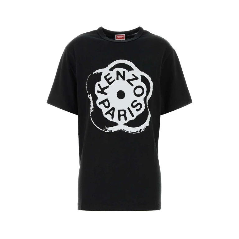 Kenzo Black Cotton T-Shirt Exterior - Women