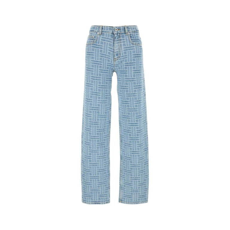 Embroidered Denim Jeans Bleachedbluedenim Exterior: Cotton - Women