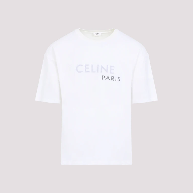 Celine Double Layered T-Shirt White Cotton Tshirt - Men