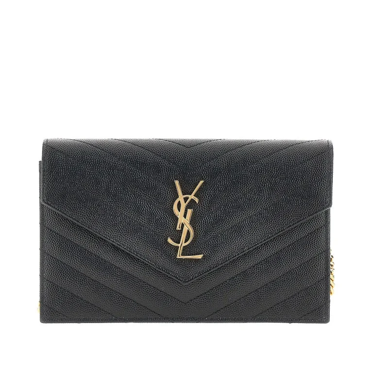 SAINT LAURENT Leather pouch with Cassandre detail Woman One Size
