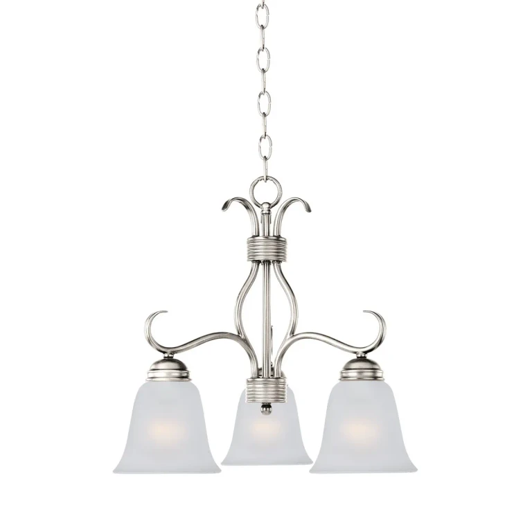 Satin Nickel Three Light Chandelier from the Basix Collection