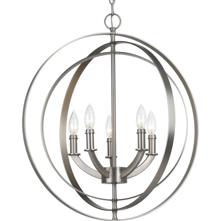 Burnished Silver Five Light Chandelier from the Equinox Collection