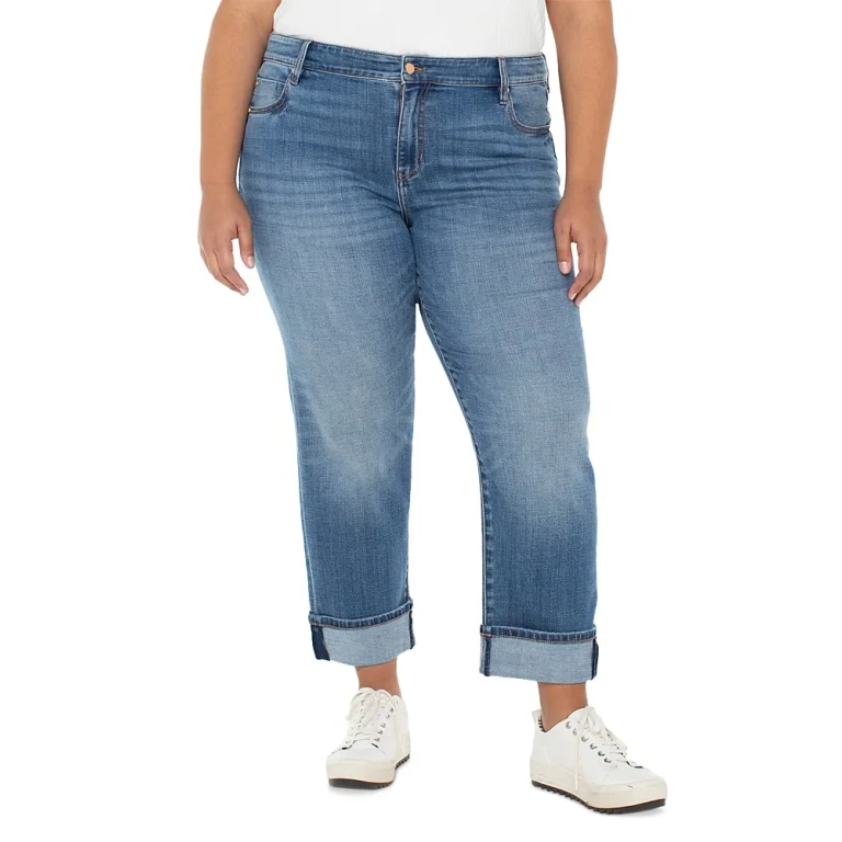 Marley High Rise Girlfriend Cuffed Jeans in Rushland