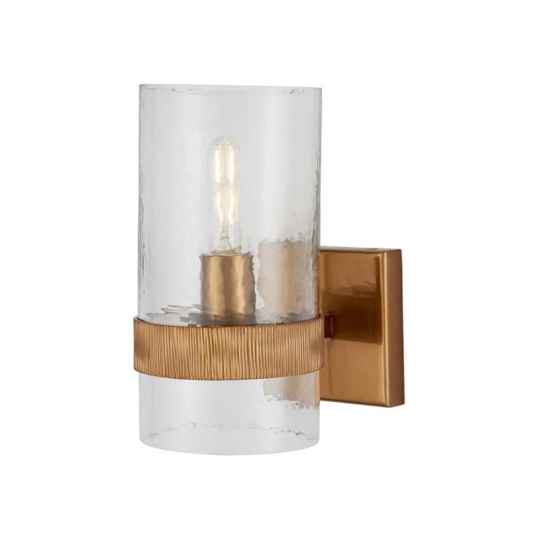 Clear Satin Brass Wall Sconce from the Sudeley Collection