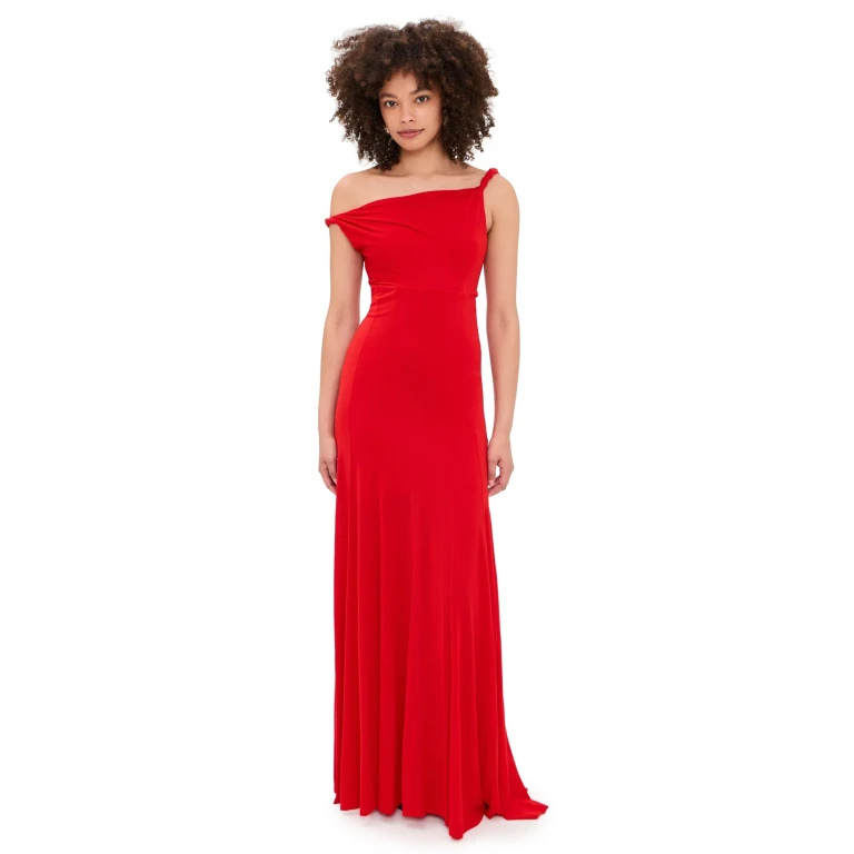 ALICE + OLIVIA Noelia Twist Strap Maxi Dress Chili Pepper 4