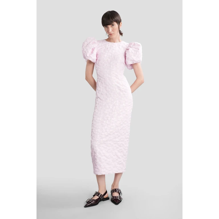Rotate by Birger Christensen Long Dress In Rose-pink Polyester