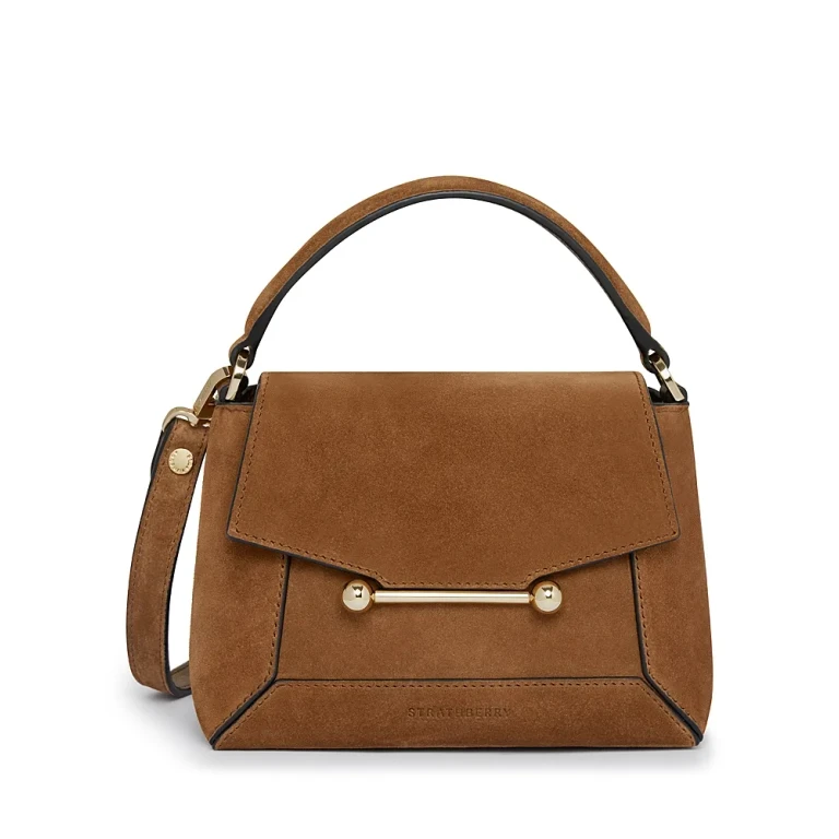 Strathberry Mosaic Nano Leather & Suede Top Handle Bag