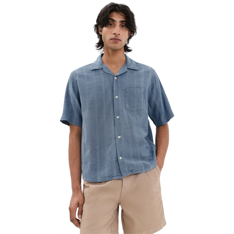 Corridor Striped Seersucker Shirt White XL