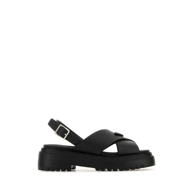 Prada Black Rubber Sandals