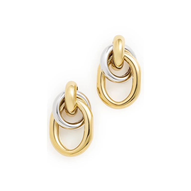 Martha Calvo Two Tone Ami Earrings Gold/Silver One Size