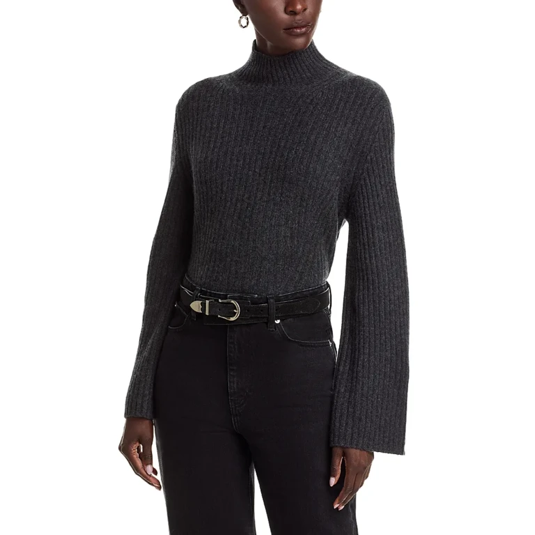 Rib Knit Bell Sleeve Turtleneck Sweater - Exclusive