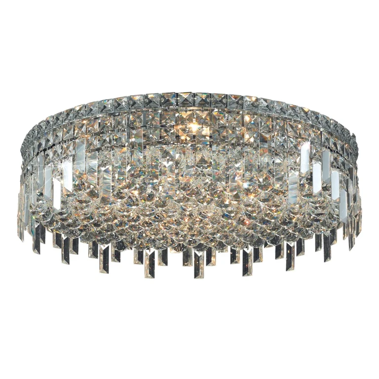 Chrome Nine Light Flush Mount from the Maxime Collection