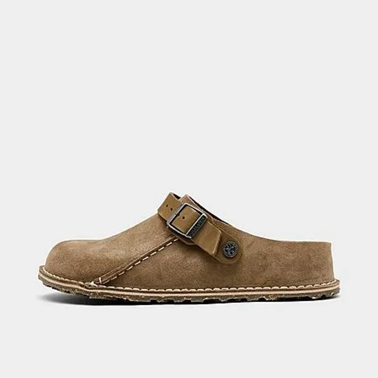 Birkenstock Women's Lutry 365 Suede Clog Shoes in Grey Taupe Size: 36