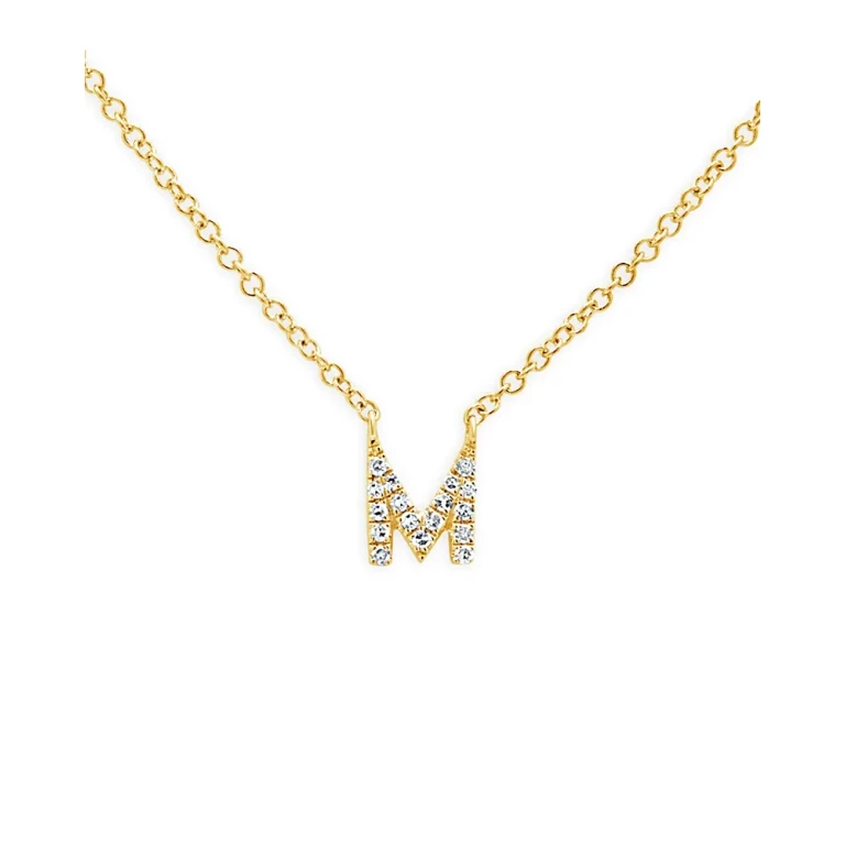 14K Yellow Gold Diamond Initial Pendant Necklace, 18 - Exclusive