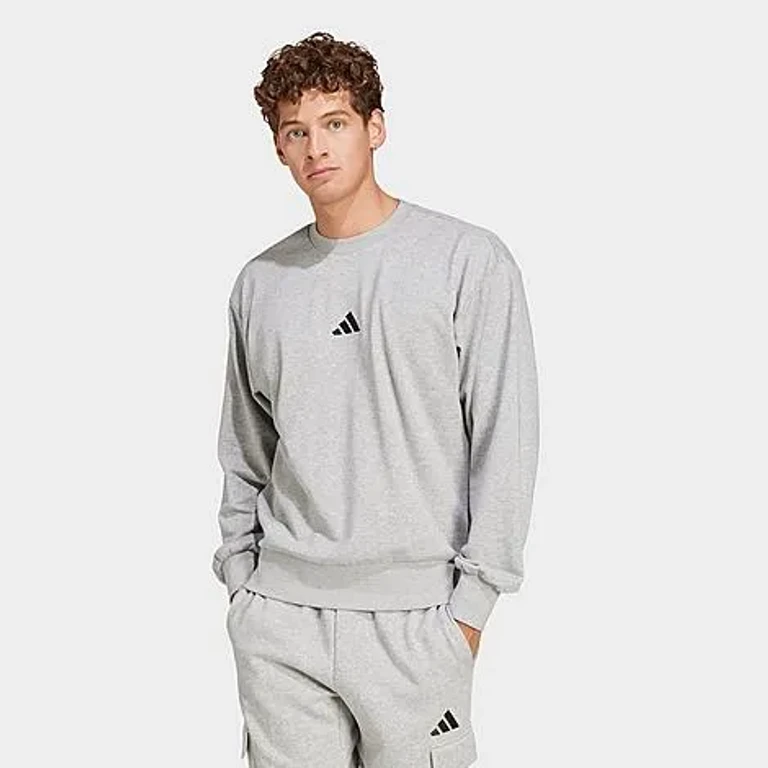 Men's Essentials Feelcozy French Terry Sweatshirt in Medium Grey Heather/Black Size: XS